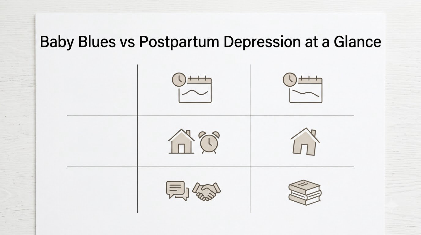 Baby Blues vs Postpartum Depression at a Glance