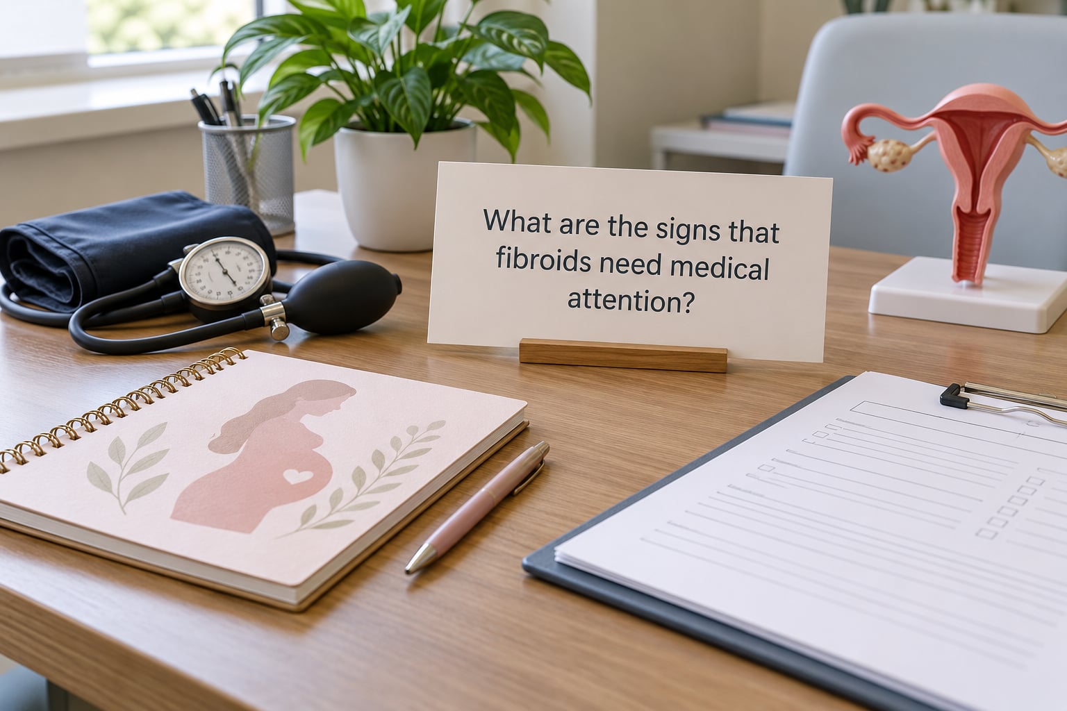 What are the signs that fibroids need medical attention?