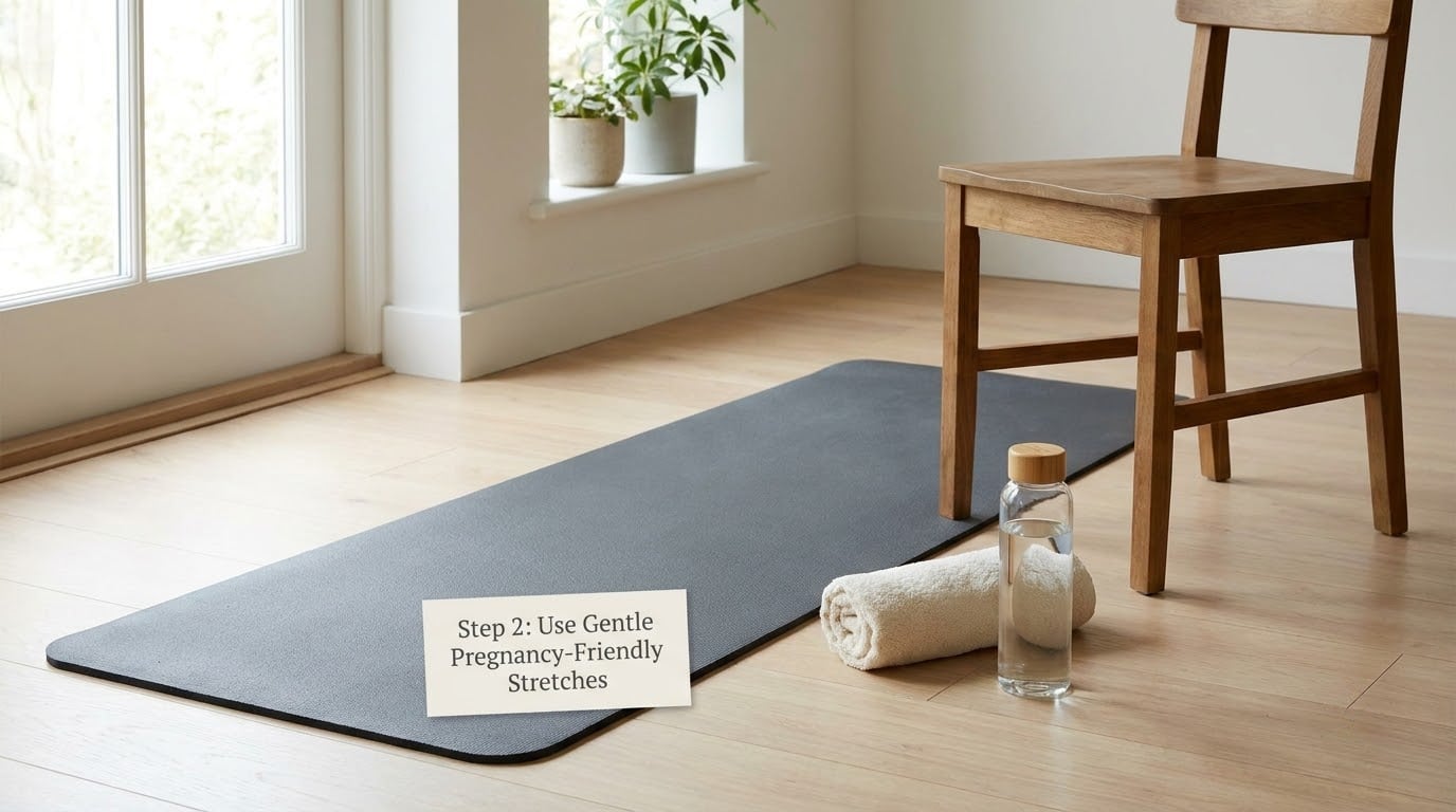 Step 2: Use Gentle Pregnancy-Friendly Stretches