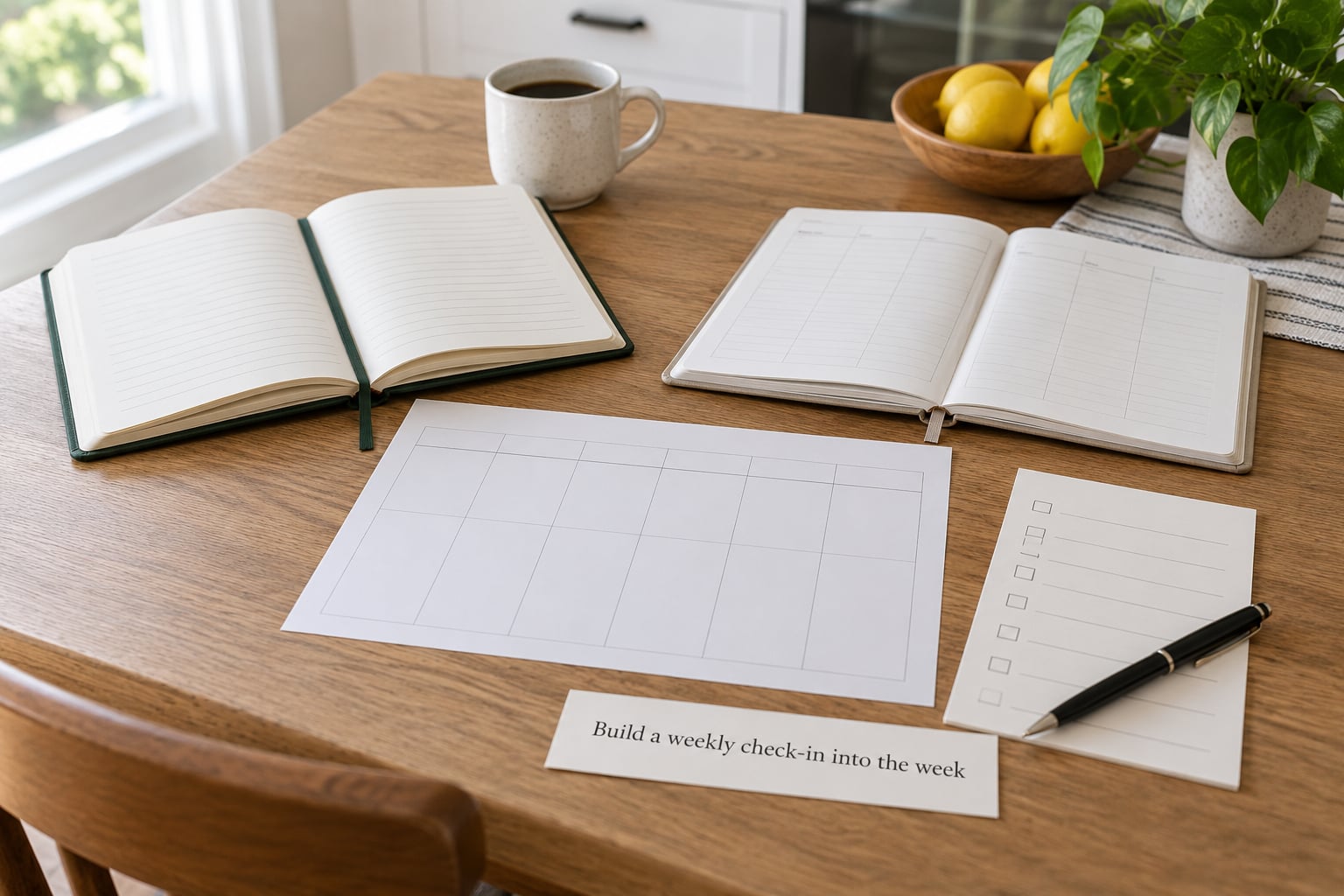 Build a weekly check-in into the week
