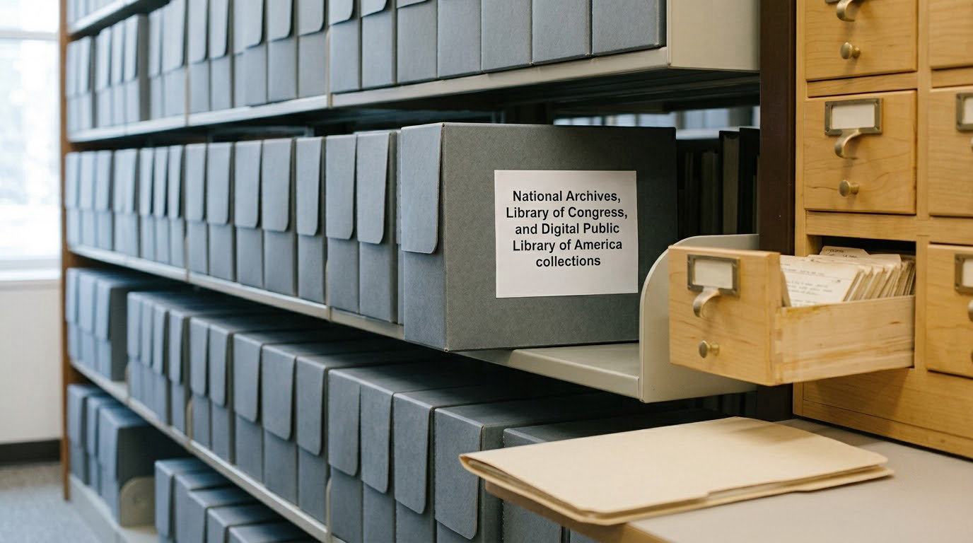 National Archives, Library of Congress, and Digital Public Library of America collections