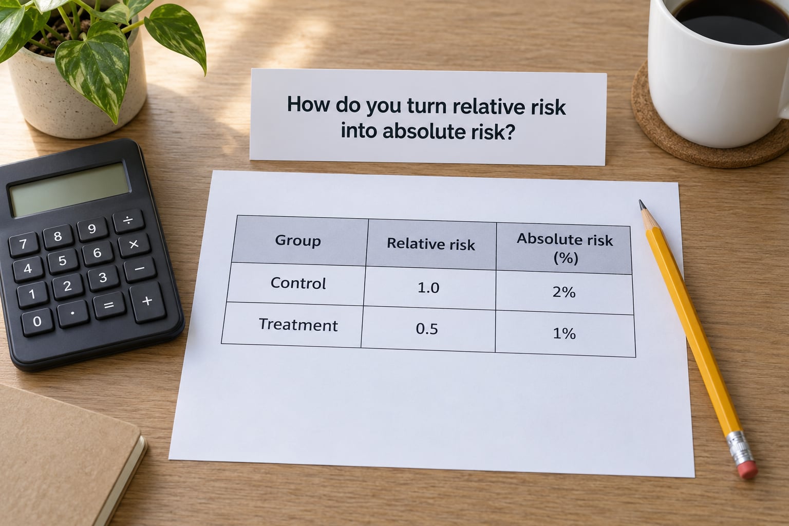 How do you turn relative risk into absolute risk?